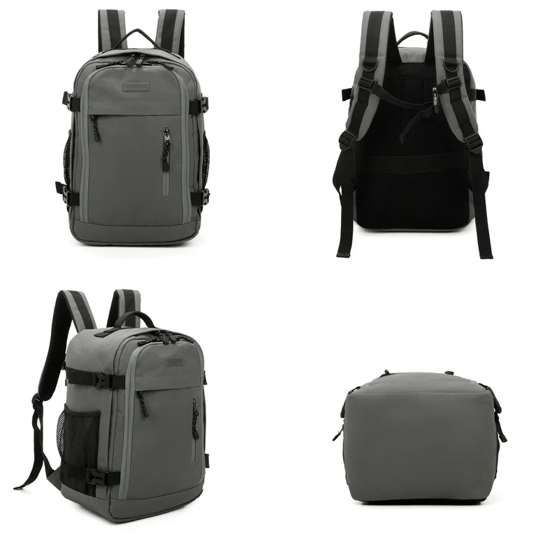 Raykong Mochila De Cabina Ryanair 40x20x25cm (20L) | Mochila De Viaje Impermeable Para Avión | Equipaje De Mano Resistente | Mochila Para Senderismo | Escolar | Trabajo - Gris