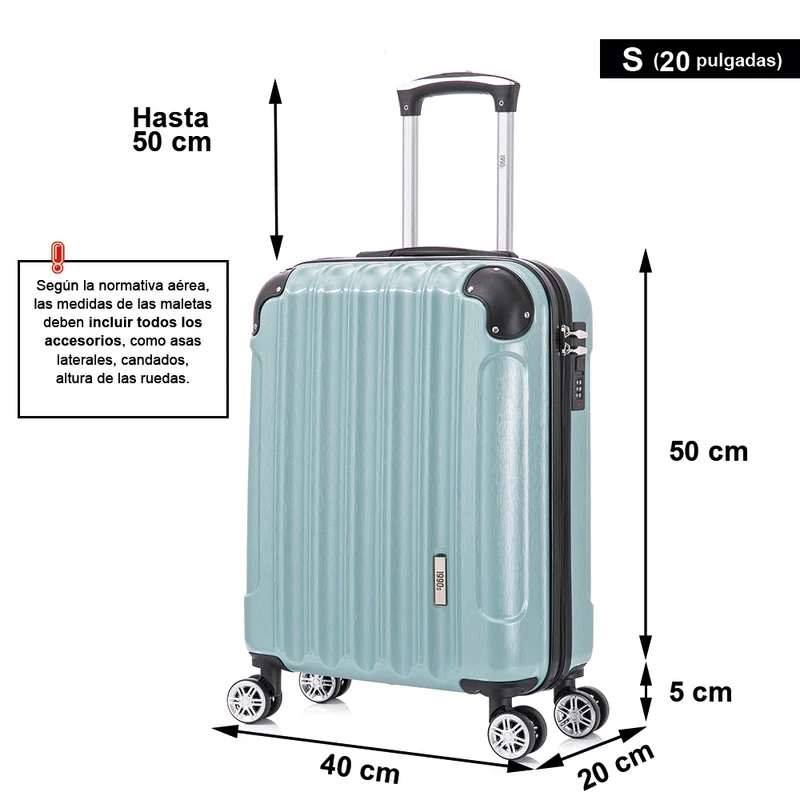 Maleta Cabina 55x40x20cm Policarbonato (44L) - 20 Pulgadas - Menta
