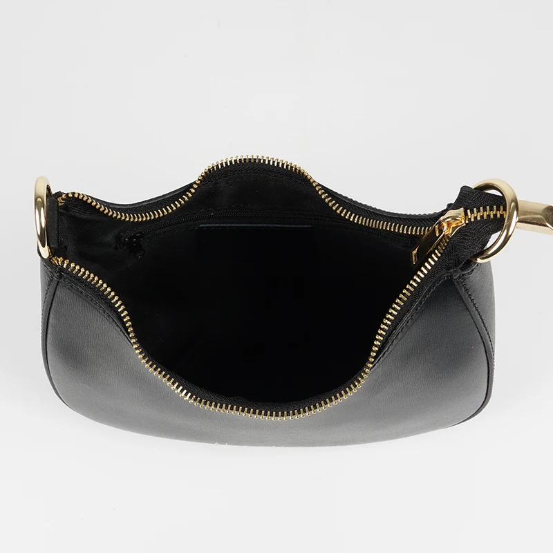 Bolso de hombro para mujer de piel saffiano con bandolera larga negro Maribel