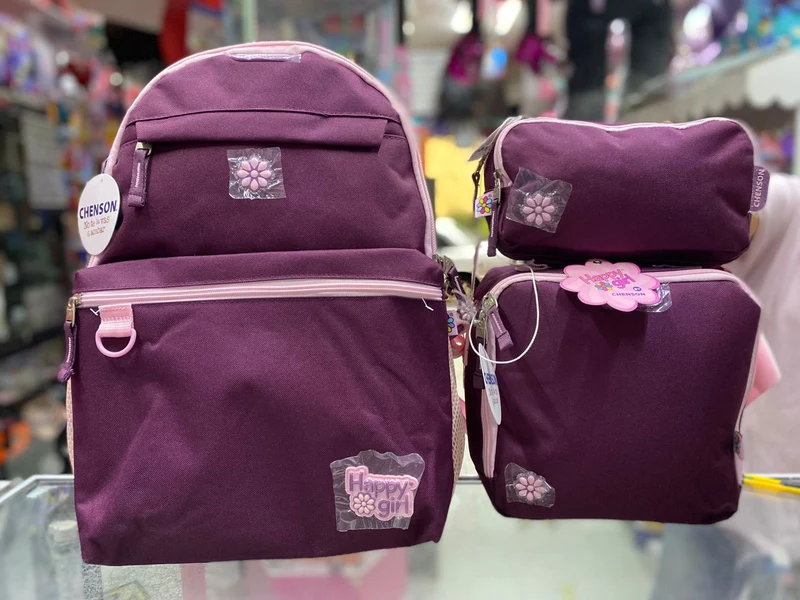 Kit 3 en 1 escolar juvenil morado Chenson