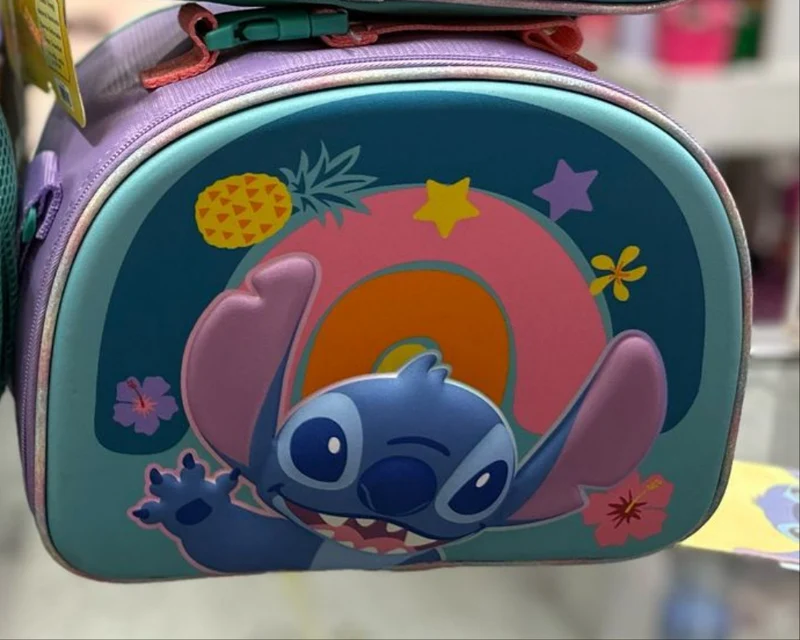 Lonchera Stitch fluffy Ruz