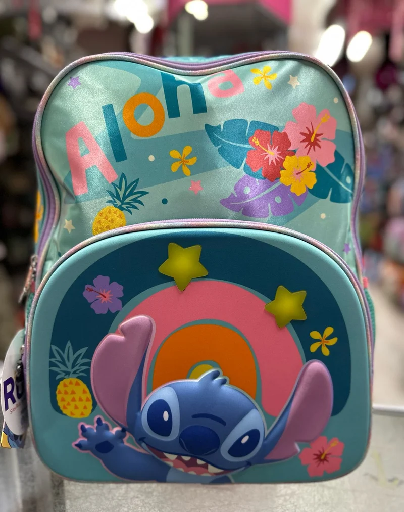 Mochila primaria Stitch fluffy Ruz