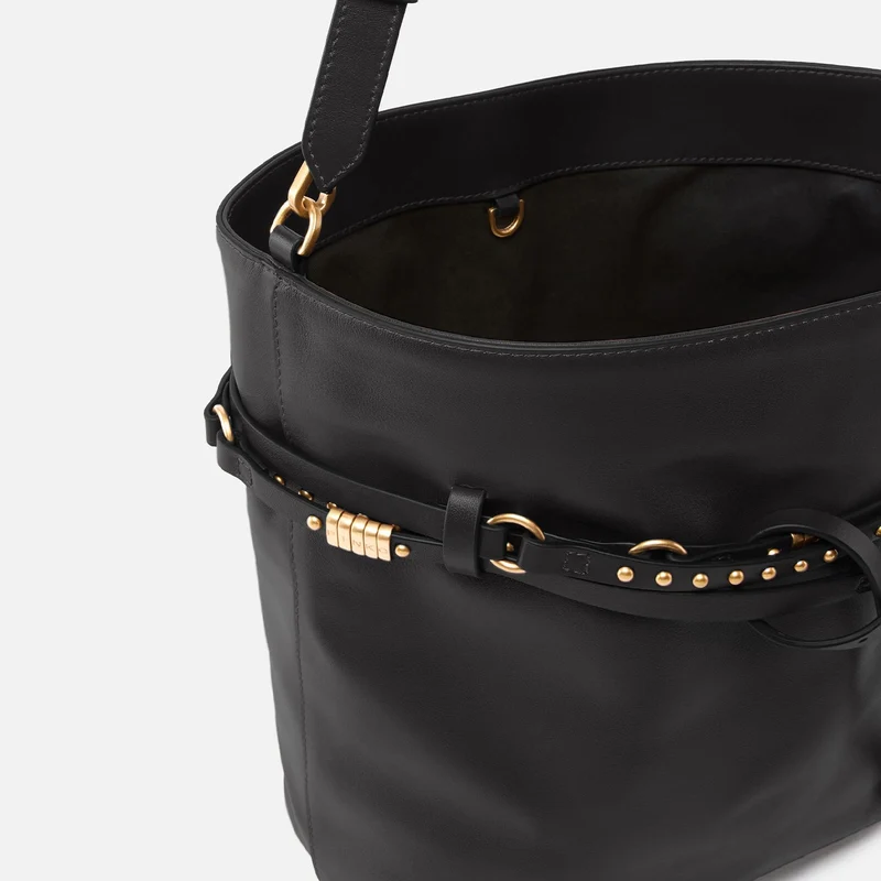 Bolso de hombro Pinko tipo cubo de cuero 106339 A0QO Z99Q