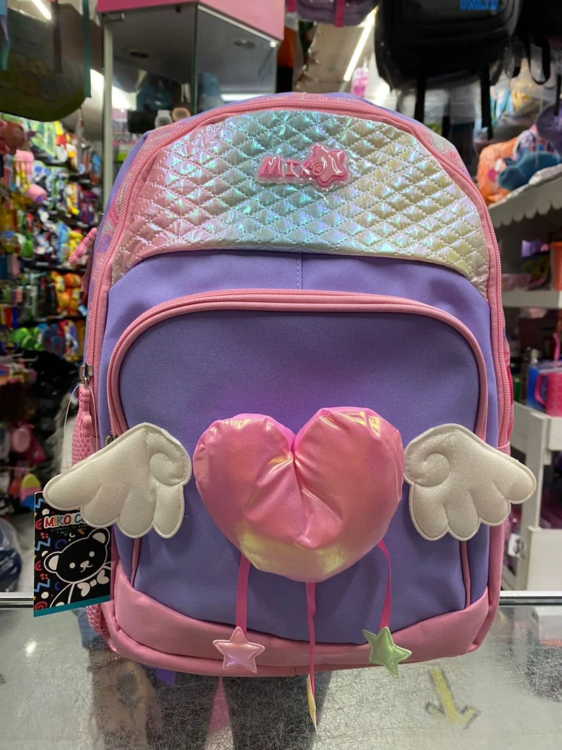Mochila juvenil corazón con alas miko