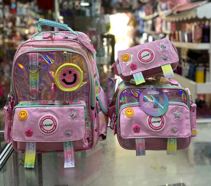Combo primaria stickers tornasol rosa lluvia