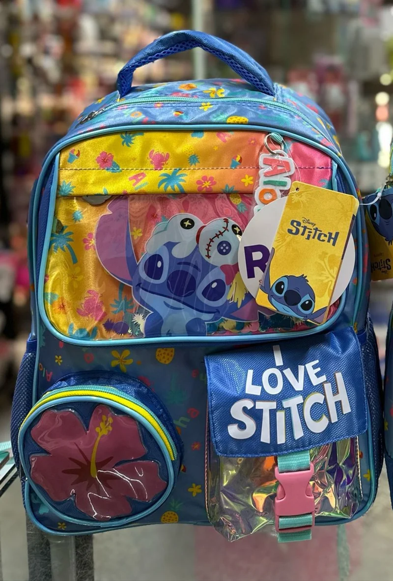 Mochila primaria Stitch tornasol Ruz