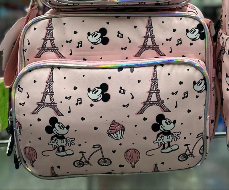 Lonchera Mickey París rosa lluvia