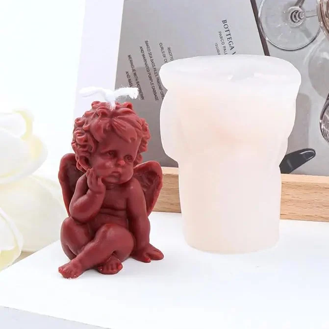 Angel / angelito / bautismo pensativo (molde de silicona)