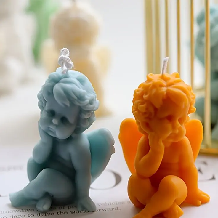 Angel / angelito / bautismo pensativo (molde de silicona)