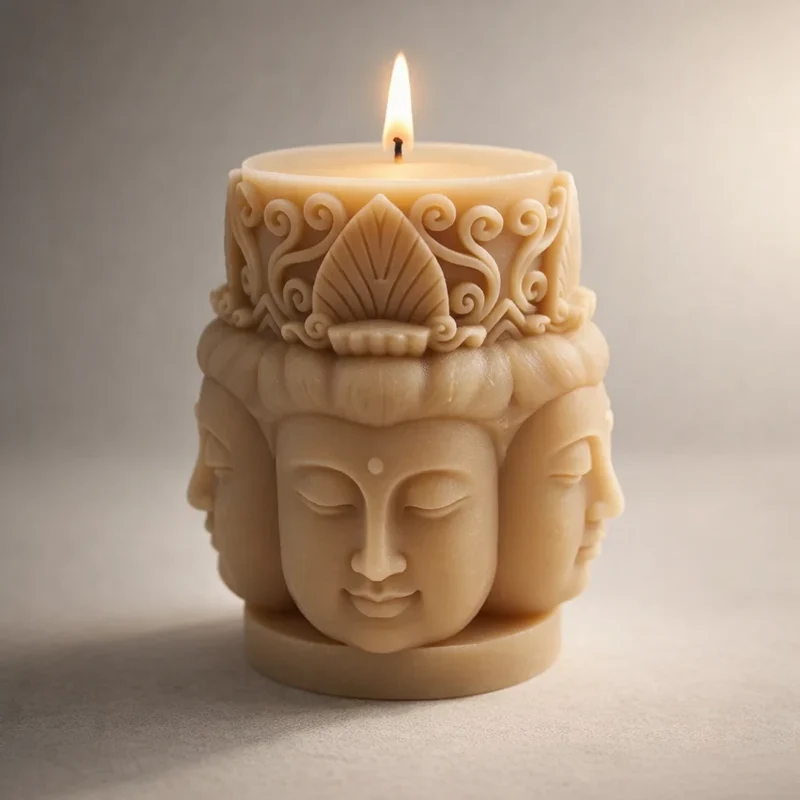 Estatua totem caras Buda / Shiva / Monje / Shakyamuni (molde de silicona)