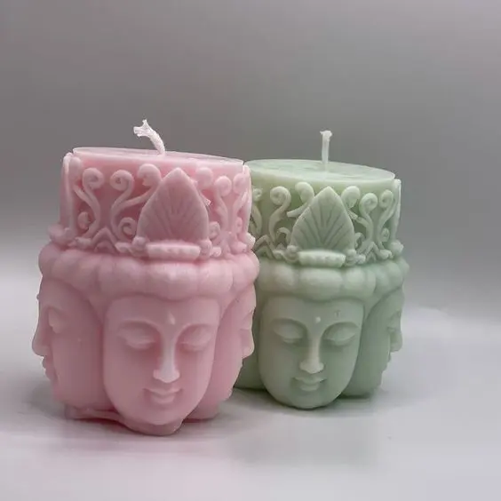 Estatua totem caras Buda / Shiva / Monje / Shakyamuni (molde de silicona)