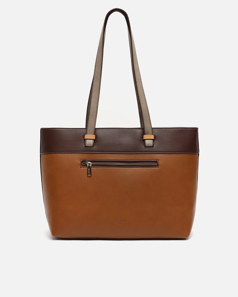 Filiberta-1 bolso shopper grande tricolor con detalle colgante