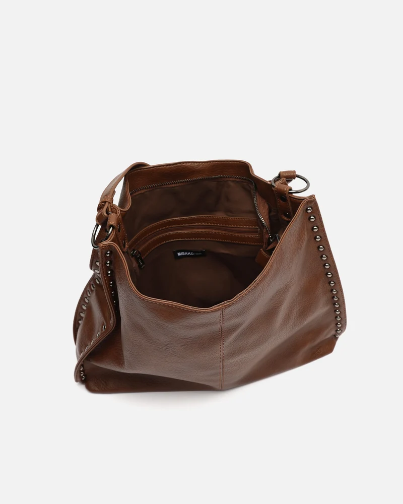 Prido bolso hobo grande con detalles metálicos