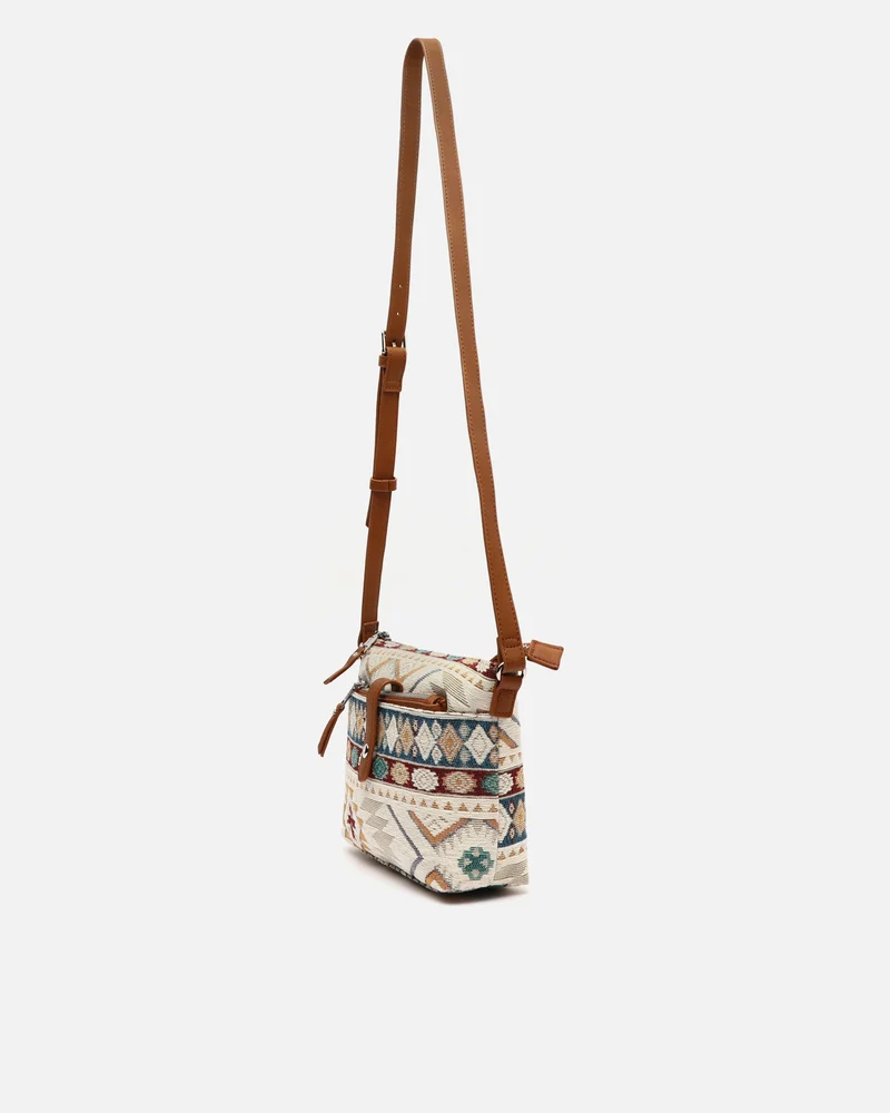 Tiani bolso bandolera pequeño con estampado jacquard y neceser pequeño