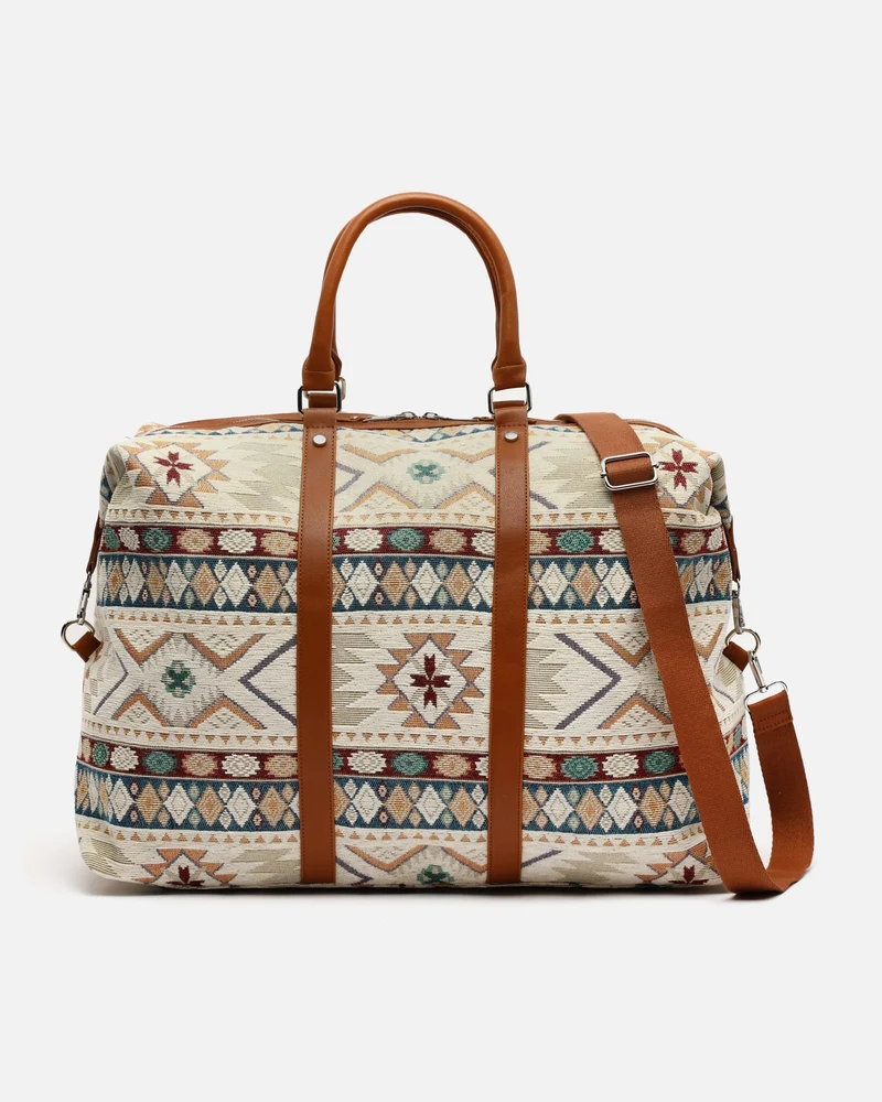 Tiani bolsa fin de semana con estampado jacquard y bandolera extraíble