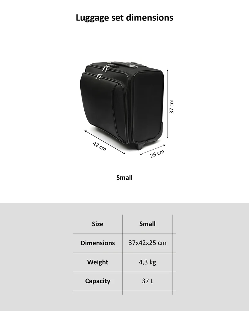 Avio maletín con ruedas con bolsillo para portátil 14 pulgadas