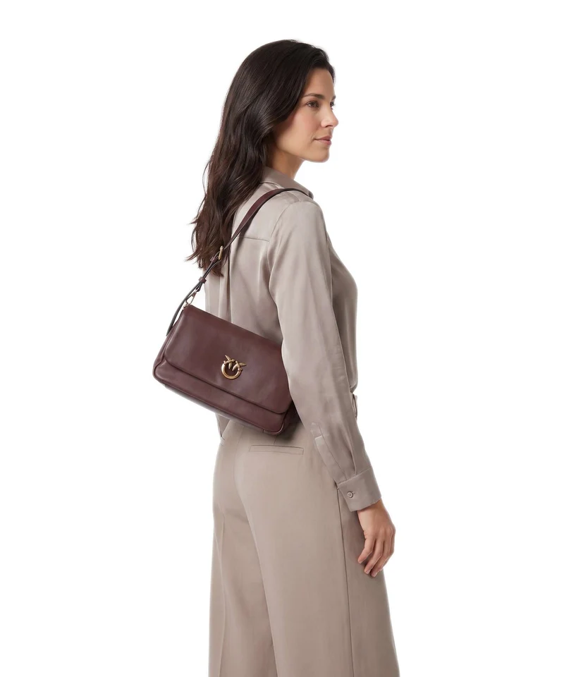 Pinko Click Soft Horizontal Bolso de hombro castano intenso/antique gold
