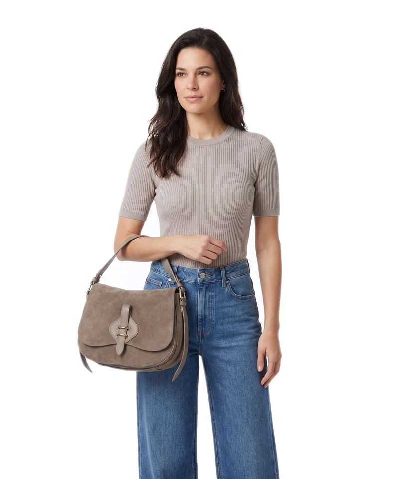 Coccinelle Mavery Suede Bolso de mano warm taupe