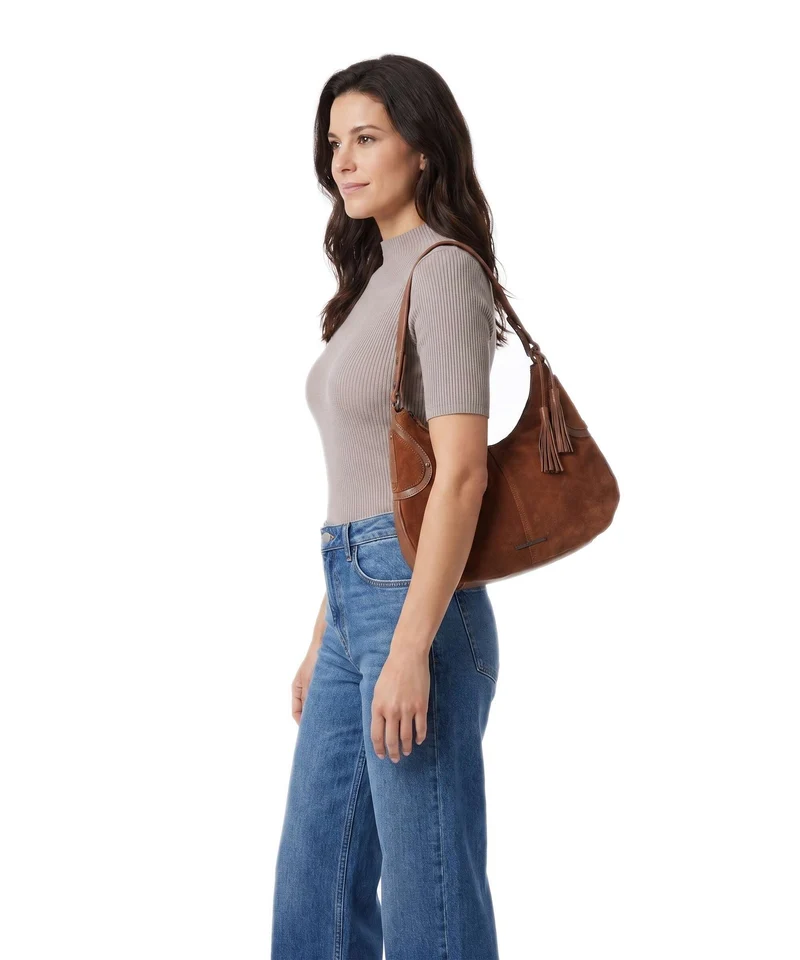 Spikes & Sparrow Suede Mix Anne-Lou Bolso de hobo mocca