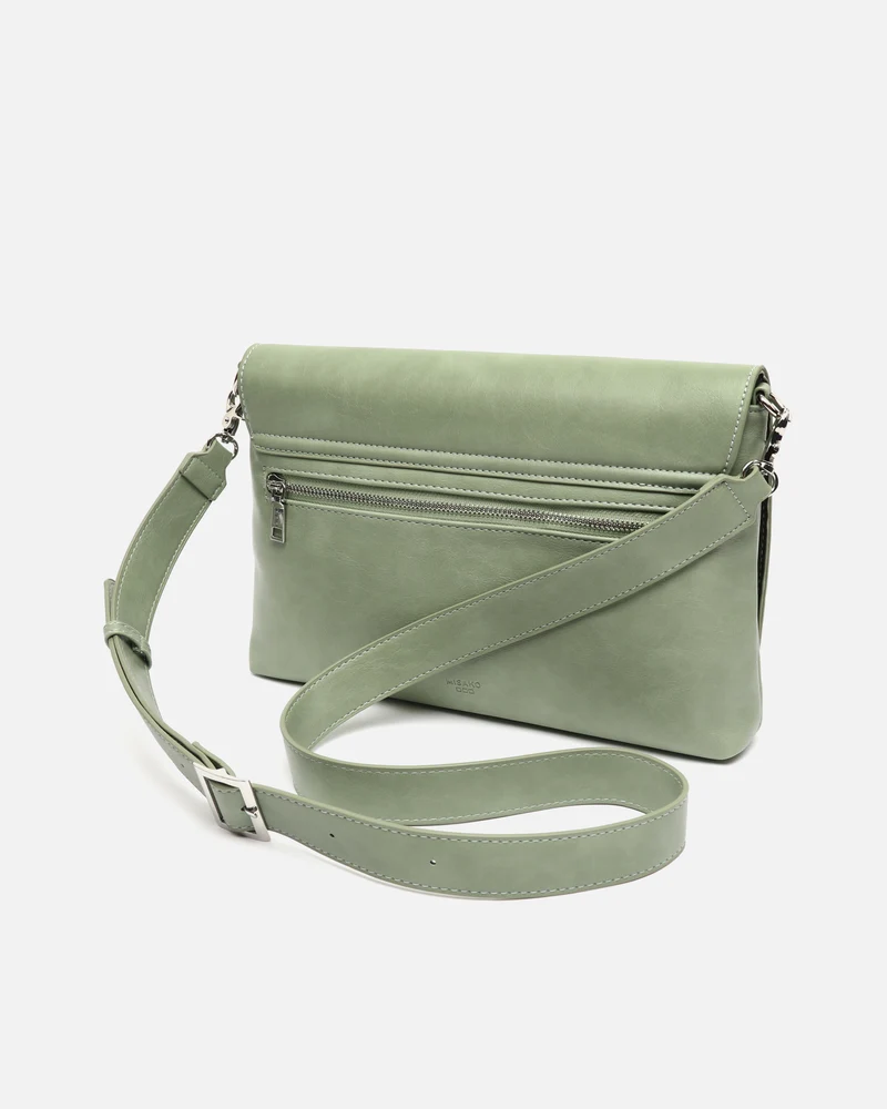 Nesqui-1 bolso bandolera con solapa y detalles metálicos ED.