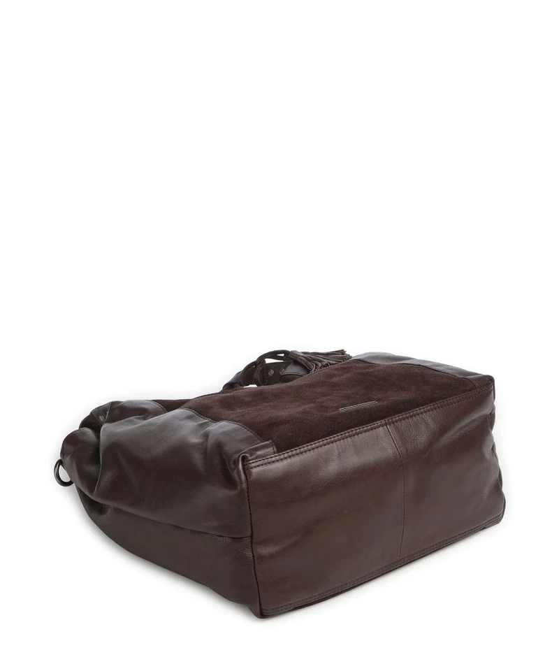 Spikes & Sparrow Suede Mix Ryana Bolsa shopping dark brown