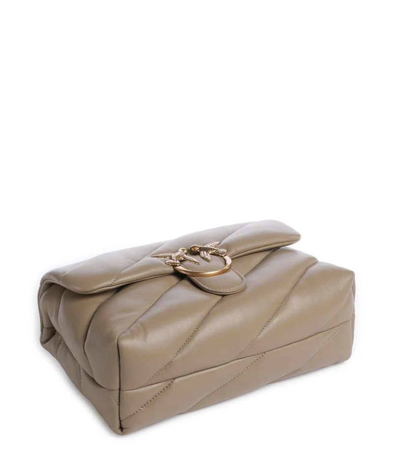 Pinko Love Puff Classic Bolso de hombro grigio talpa/antique gold