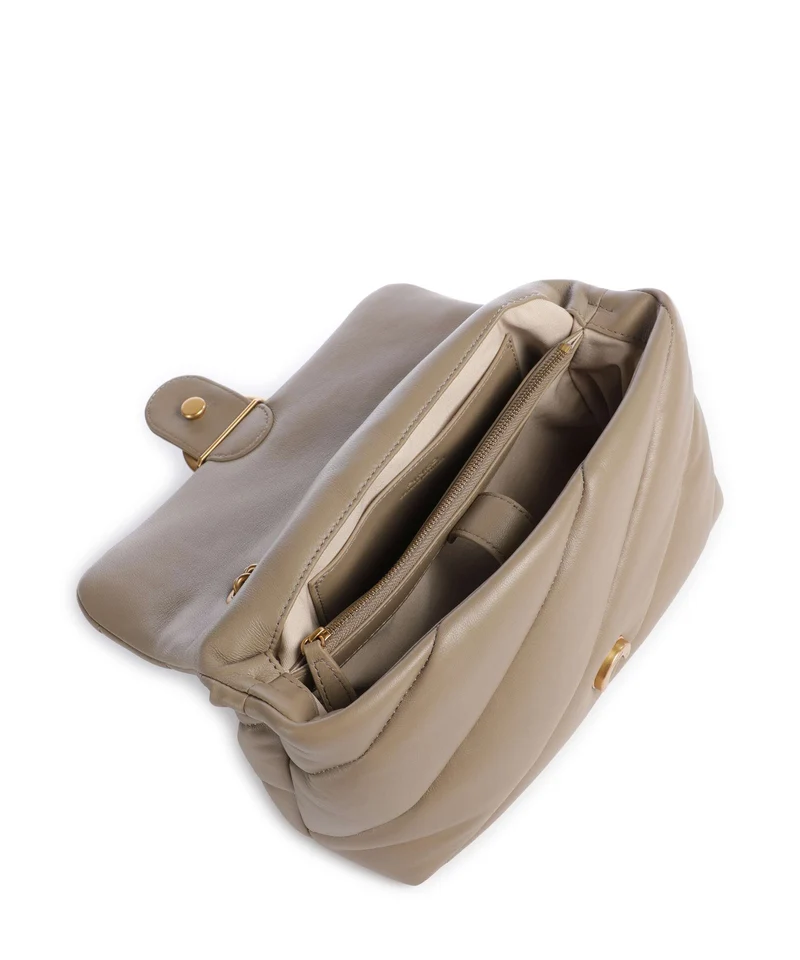 Pinko Love Puff Classic Bolso de hombro grigio talpa/antique gold
