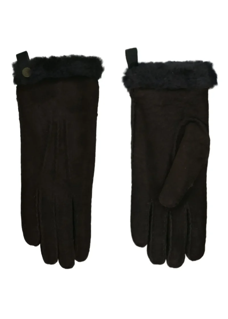 Van Buren Lamsvacht Dames Handschoenen Bruin