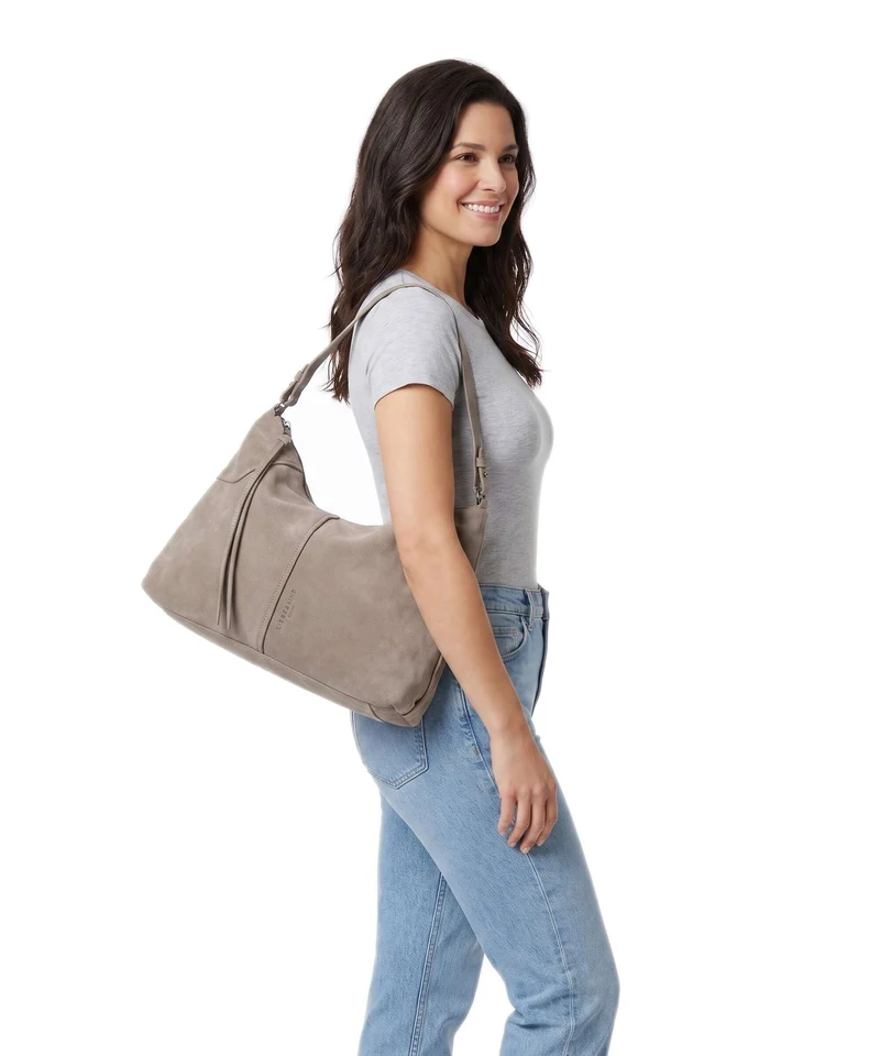 Liebeskind Mila Hydro Suede Bolso de hobo neutral grey