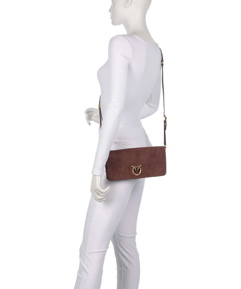 Pinko Click Soft Horizontal Classic Bandolera castano intenso/antique gold