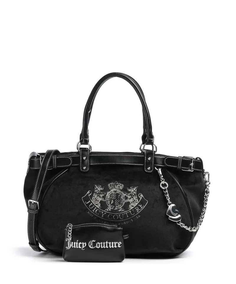 Juicy Couture Twig Narrative Velvet L Bolsa shopping black