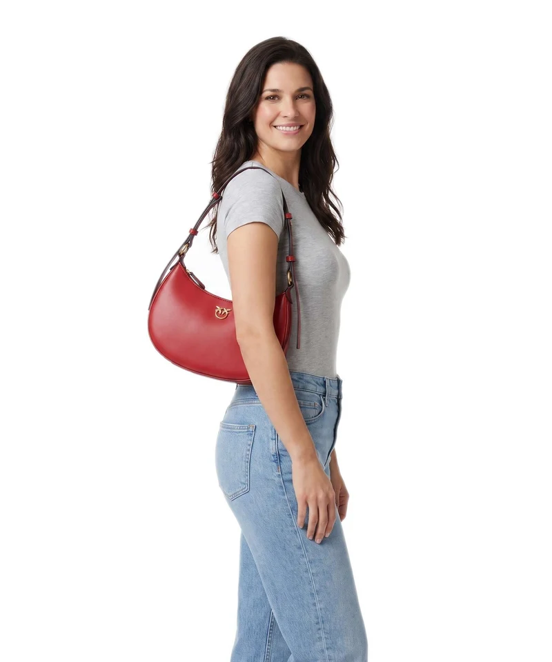Pinko Half Moon Mini Bolso de hombro rosso rio/antique gold