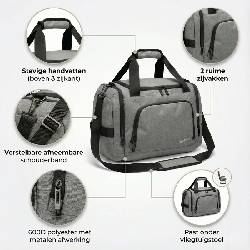 ByMetz 40x30x20 Reistas Transavia, Ryanair & Corendon Met Koffersleeve