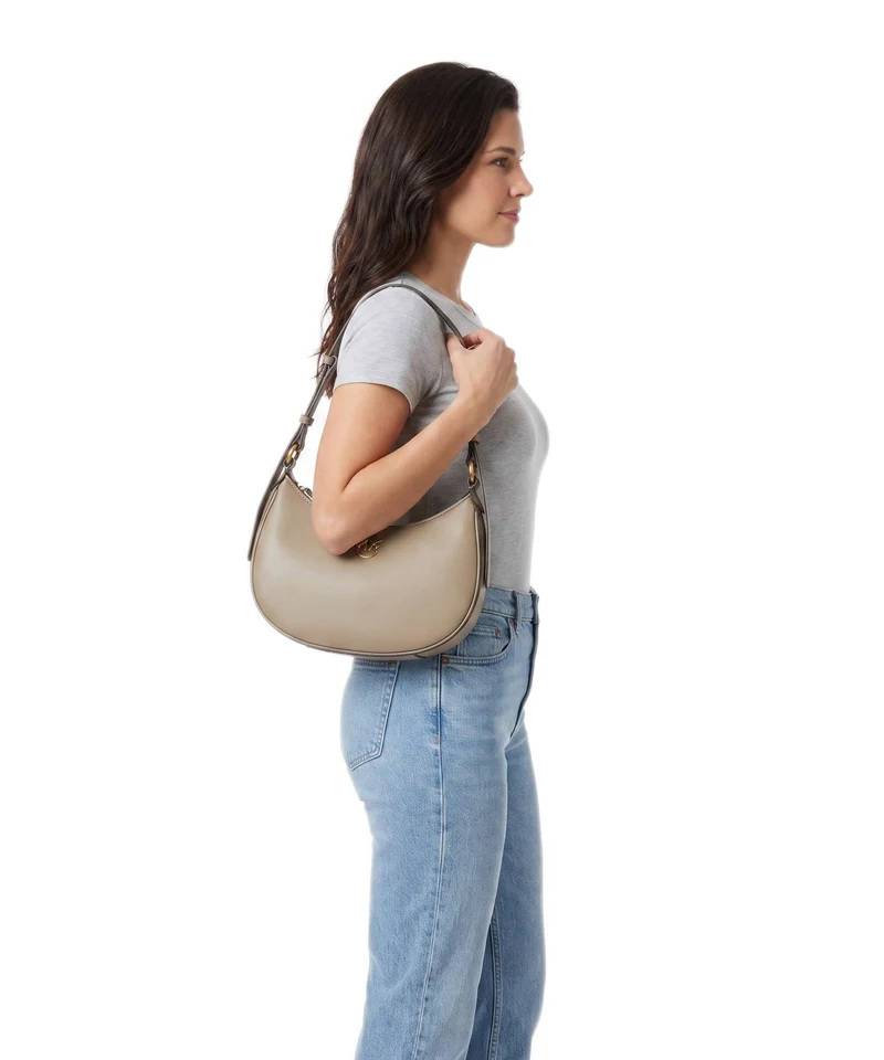 Pinko Half Moon Mini Bolso de hombro grigio talpa/antique gold