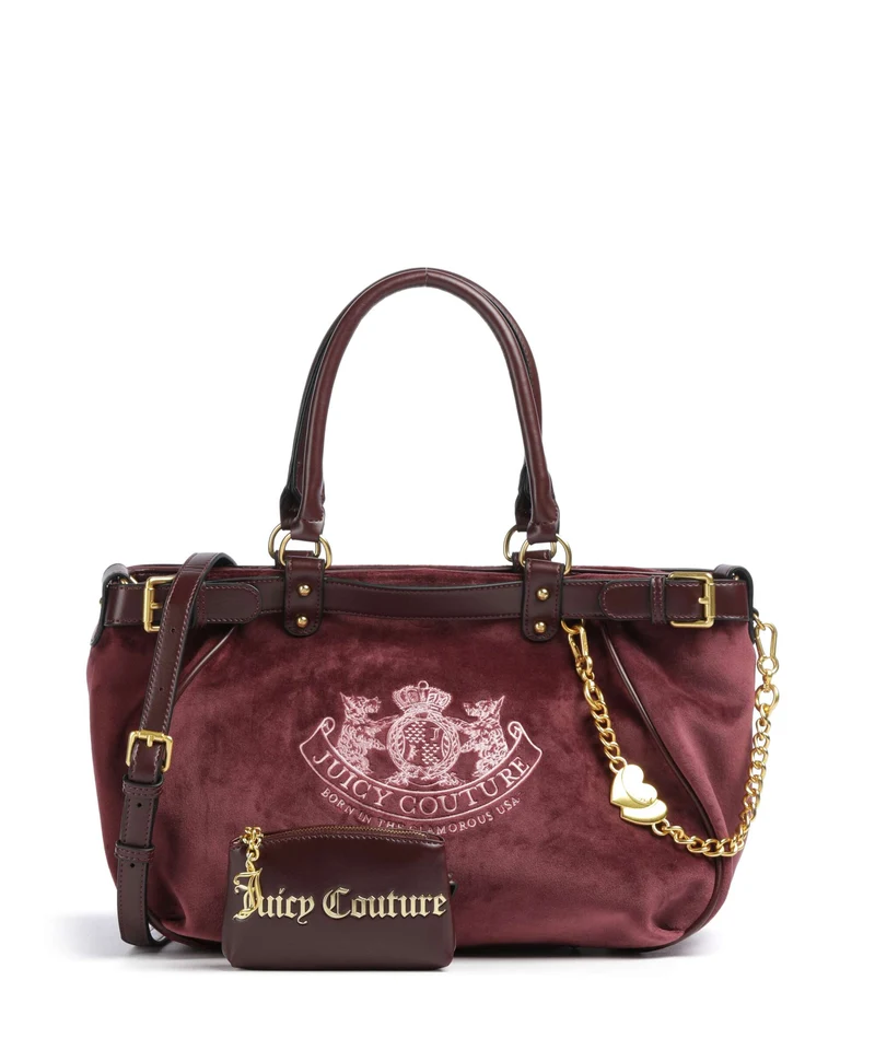 Juicy Couture Twig Narrative Velvet L Bolsa shopping winetasting