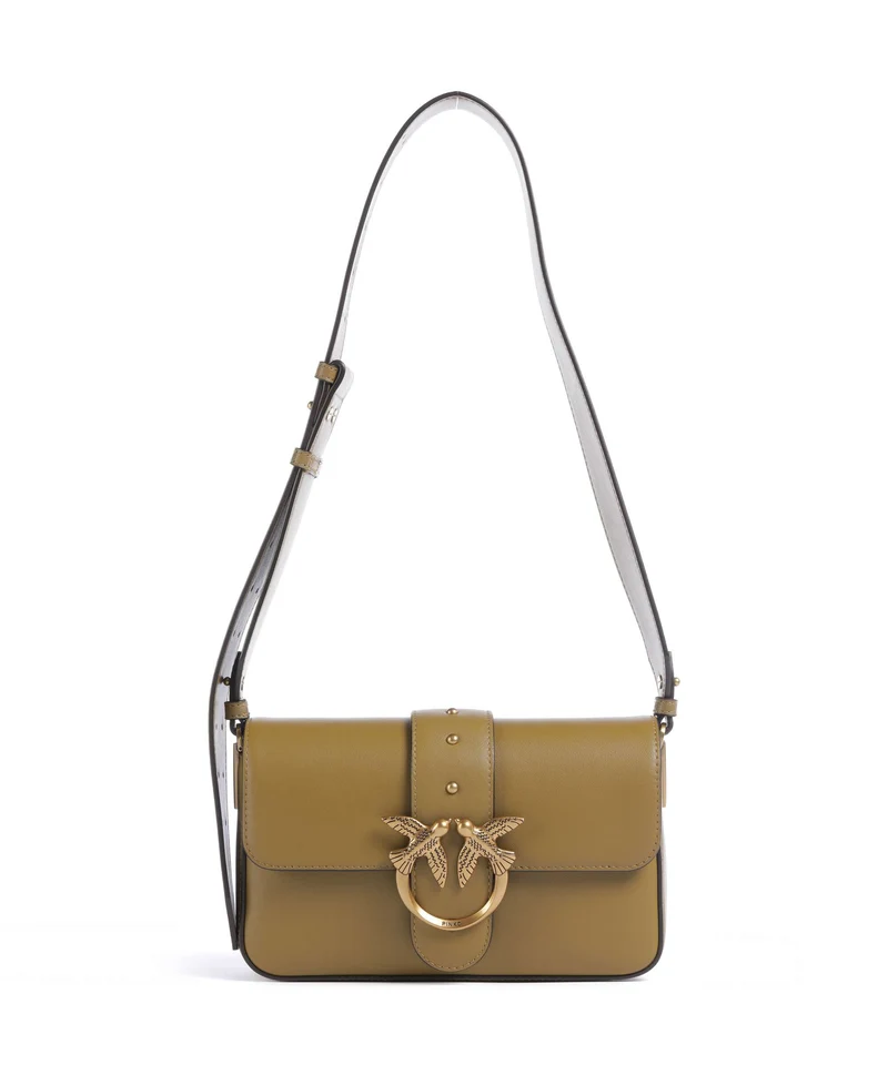 Pinko Love One Mini Slouchy Bolso de hombro verde canguro/antique gold