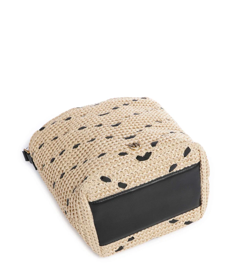 Pinko Bucket bolso de mano paglia/nero/antique gold