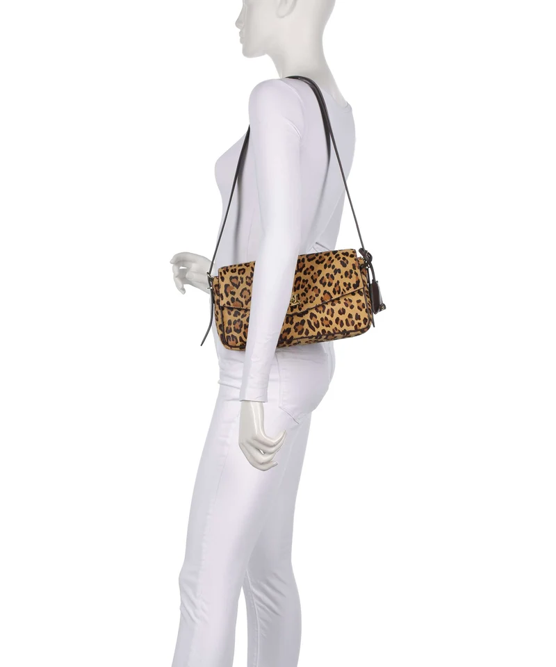 Lauren Ralph Lauren Farrah Medium Bolso de hombro modern leopard/chestnut brown