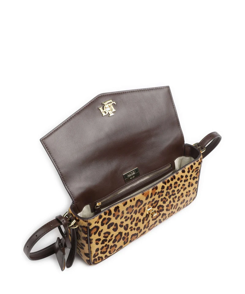 Lauren Ralph Lauren Farrah Medium Bolso de hombro modern leopard/chestnut brown