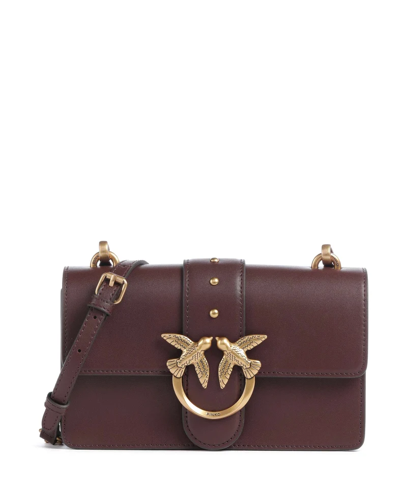 Pinko Love One Mini Bandolera borgogna/antique gold