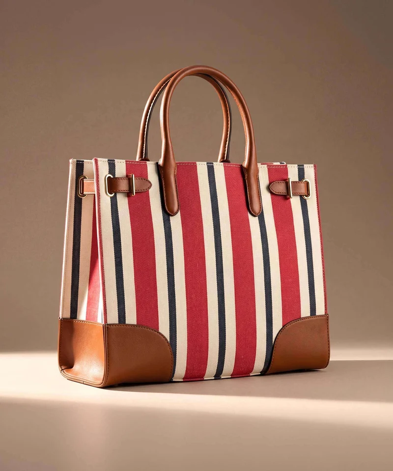 Lauren Ralph Lauren Devyn 42 Bolso de mano festive red strpe/lauren tan