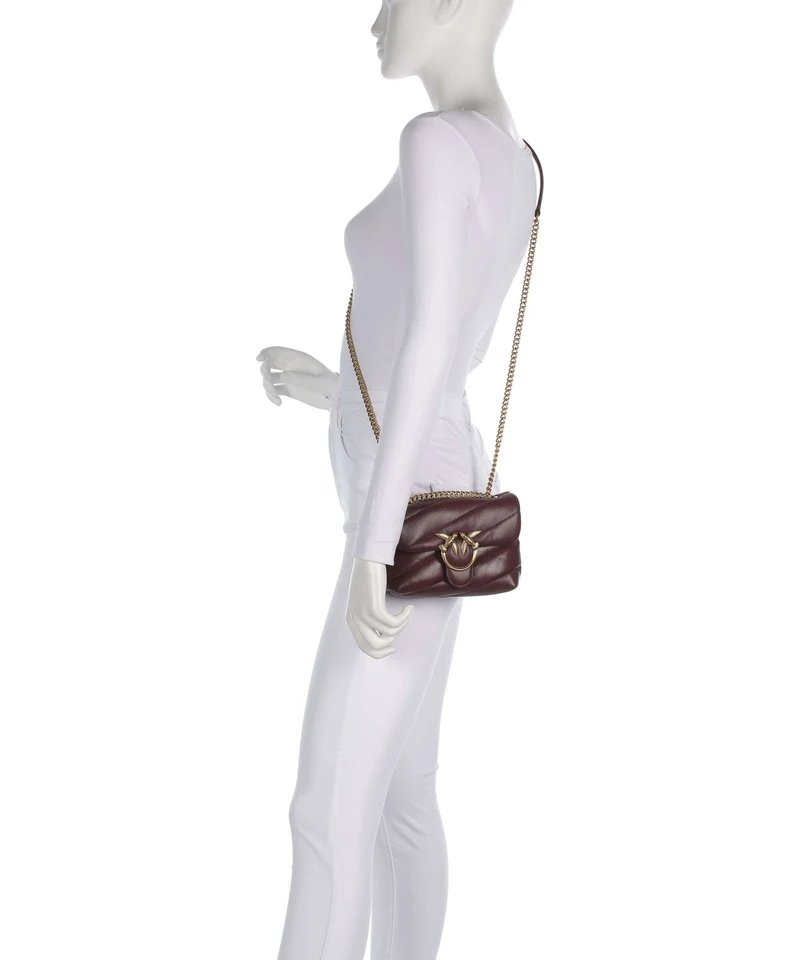 Pinko Love Puff Baby Bolso de hombro burgundy wine/antique gold