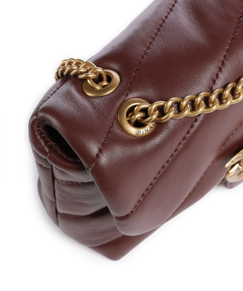 Pinko Love Puff Baby Bolso de hombro burgundy wine/antique gold