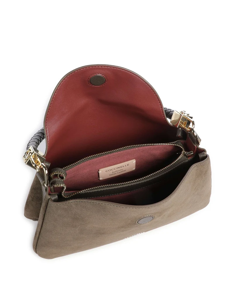 Coccinelle Tiggy Suede Bolso de hombro fango