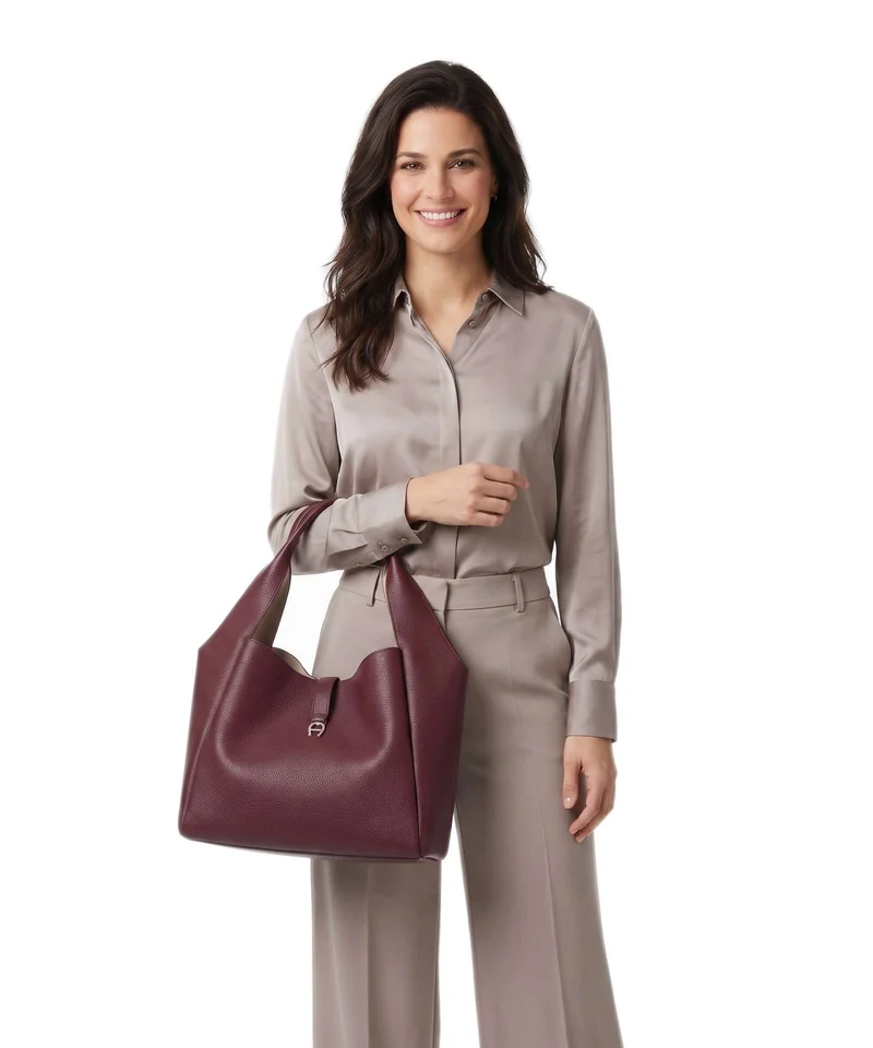 Aigner Zaira M Bolso de hobo burgundy
