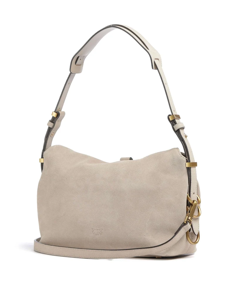 Pinko Saddle Horizontal Mini Bolso de hombro beige/grigio fumo/antique gold