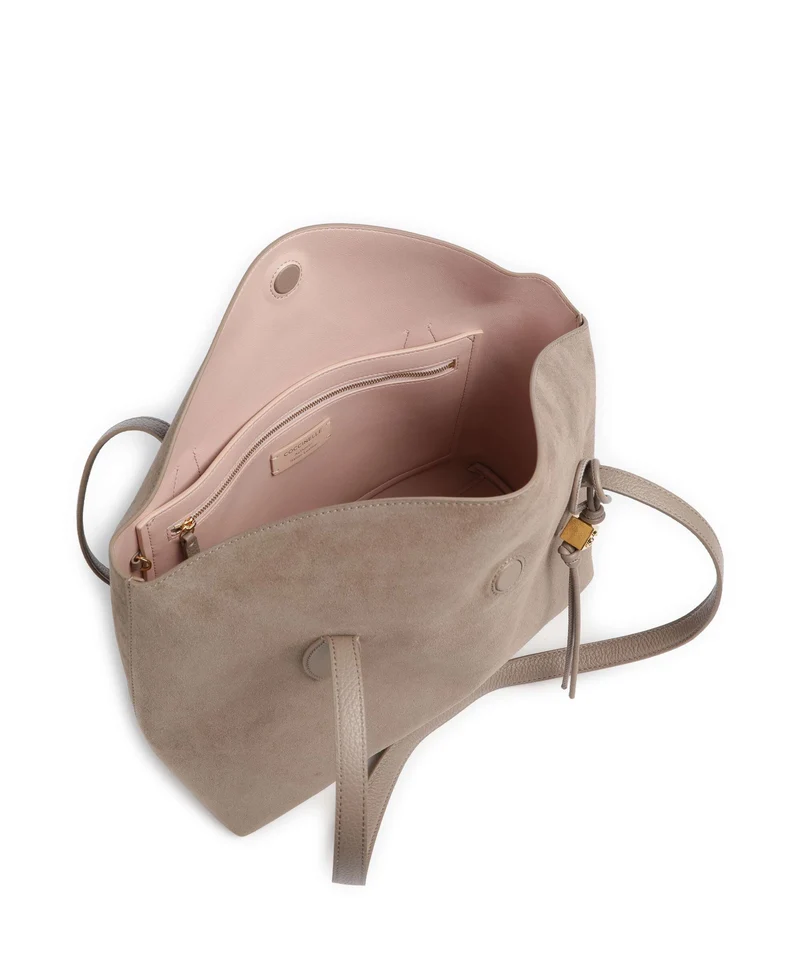 Coccinelle Thess Suede Bolsa shopping warm taupe