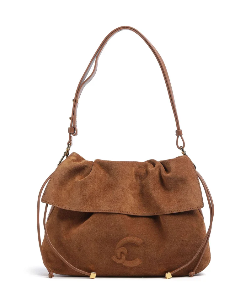 Coccinelle Lidia Suede Bolso de hobo cognac