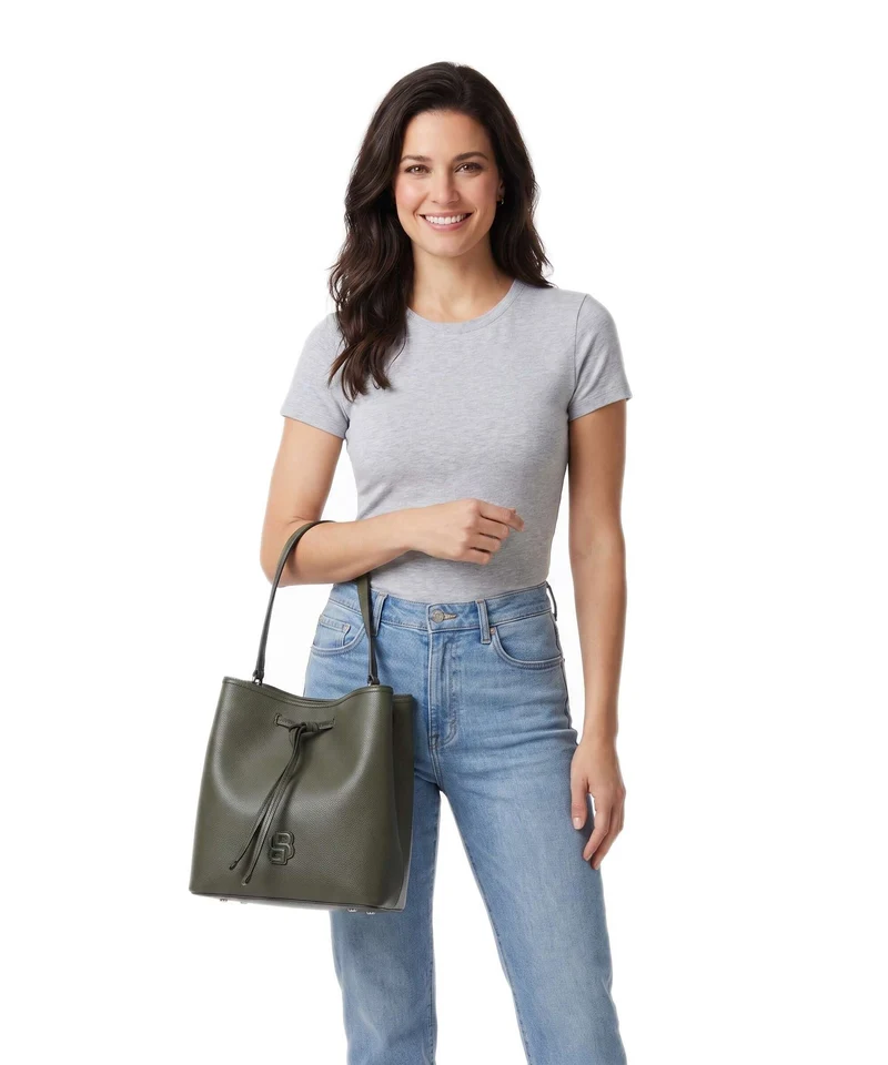 BOSS Anett Bucket bolso de mano dark green