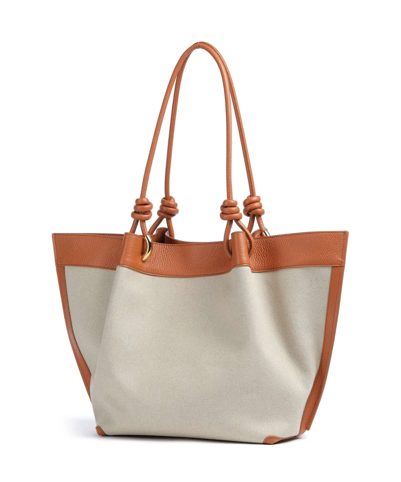 Coccinelle Finn Canvas Bolsa shopping natural/crab
